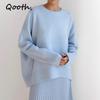 Elegant Full Sleeve Pullover Sweater O Neck Sweater Loose Thin Knitting Casual Women QT2774