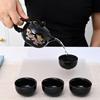 Color-changing dragon and phoenix kung fu tea set, a complete set of cowhide boxes, a pot of four cups of teapots, a gift for making teapots, small