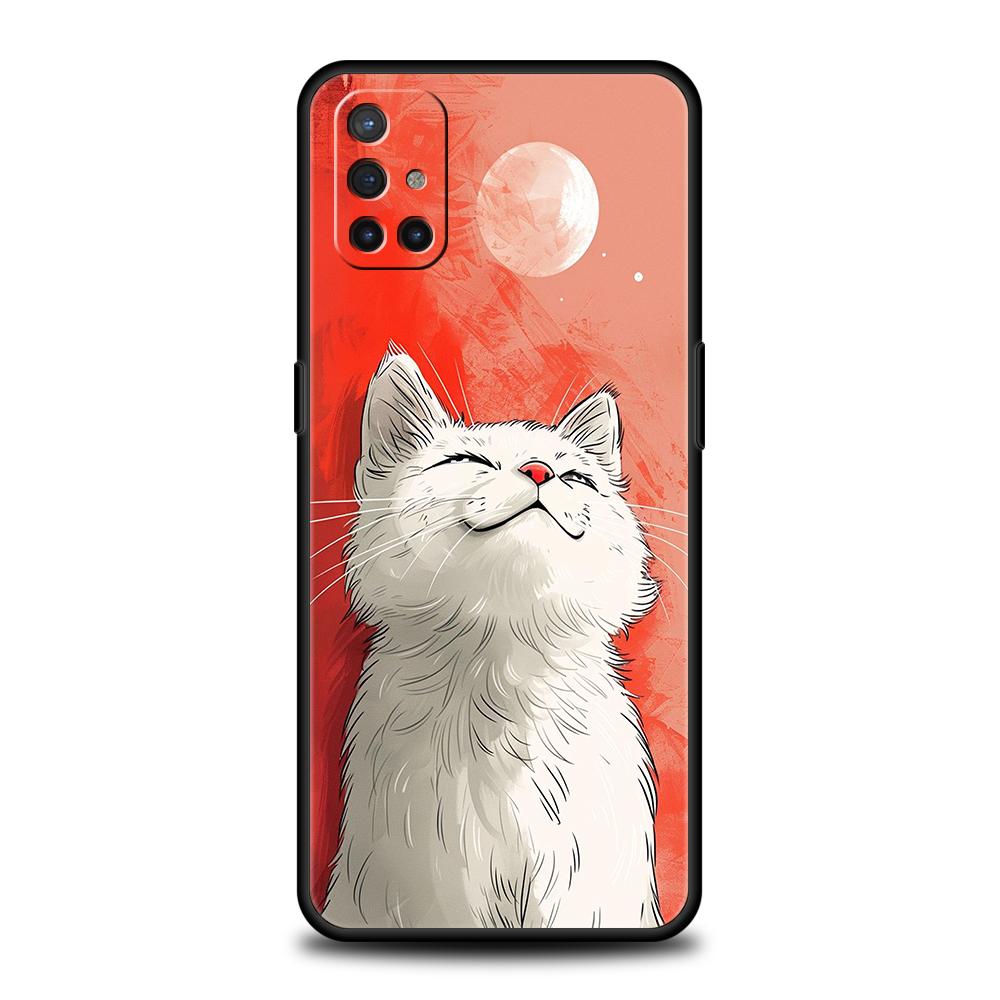 Чехол для телефона для Oneplus 13R 12R 13 12 10T 10R Nord N100 N200 N10 10 9 9R 9RT CE 2 Z Pro 5G Мягкий ТПУ чехол Мультяшный кот Fundas Сумки