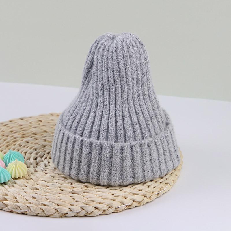 Winter Baby Knit Hat Woolen Warm Kids Crochet Bonnet 6-36 Months Boy Girl Toddler Ear Protection Cap Solid Color Children Beanie