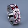 Noble Flowers MS Vitreous Enamels Ring Petals Dripping Wedding Party Wedding Ring