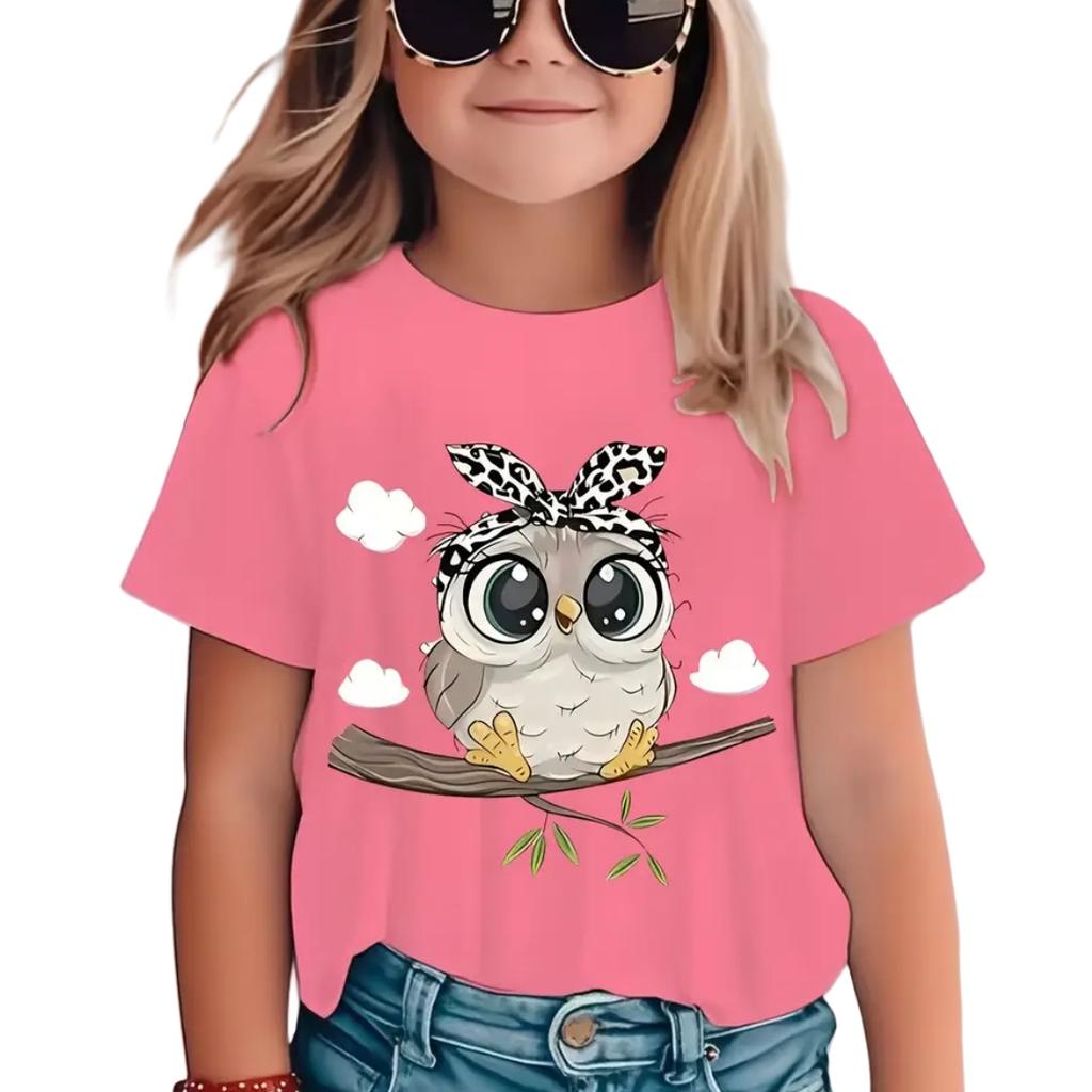 T-Shirt for Girls Cartoon Tops Short Sleeve Top Girls Clothes Boys Tshirt Tees Fashion Kawaii Children T-Shirt