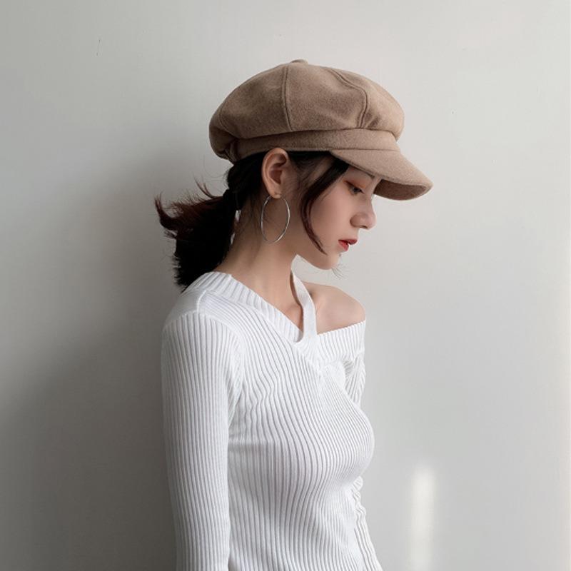 Детская кепка с козырьком, осенне-зимняя, для отдыха, нишевая, с ретро-трендовым британским универсальным беретом, восьмиугольная шляпа