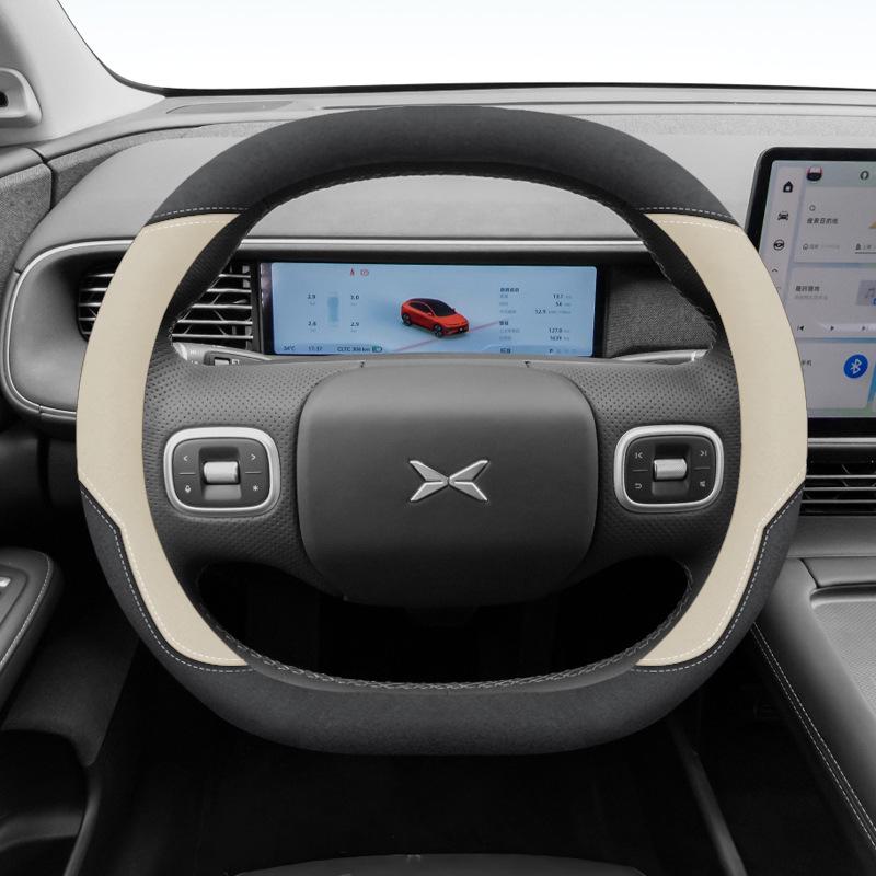Suede Steering Wheel Cover for 24 Xiaopeng Models: G6, X9, P7, P5, M03, G9, G3 - No Sewing Needed
