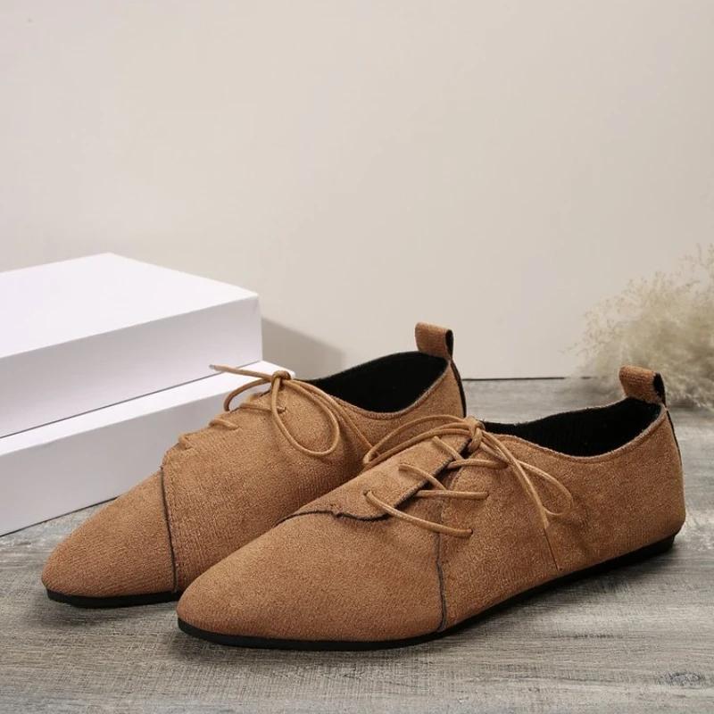 Туфли-лодочки Женская обувь Повседневная обувь Классика Черные На шнуровке Удобные Балетки Женские балетки Осень