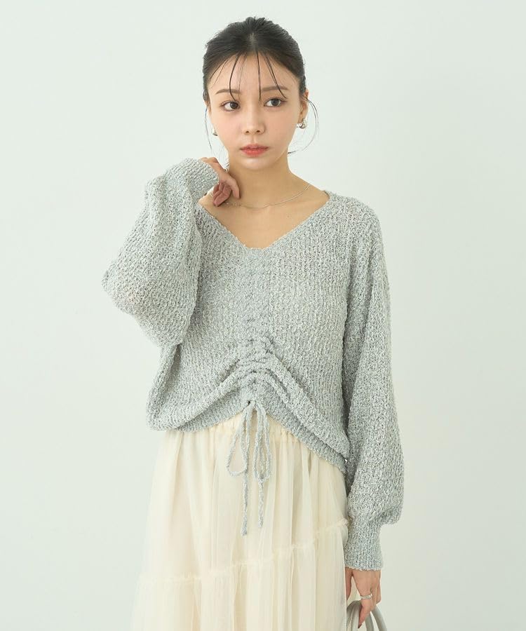 Музыкальный трикотажный пуловер на кулиске, вересково-серый [Земля и Экология], женский свитер,