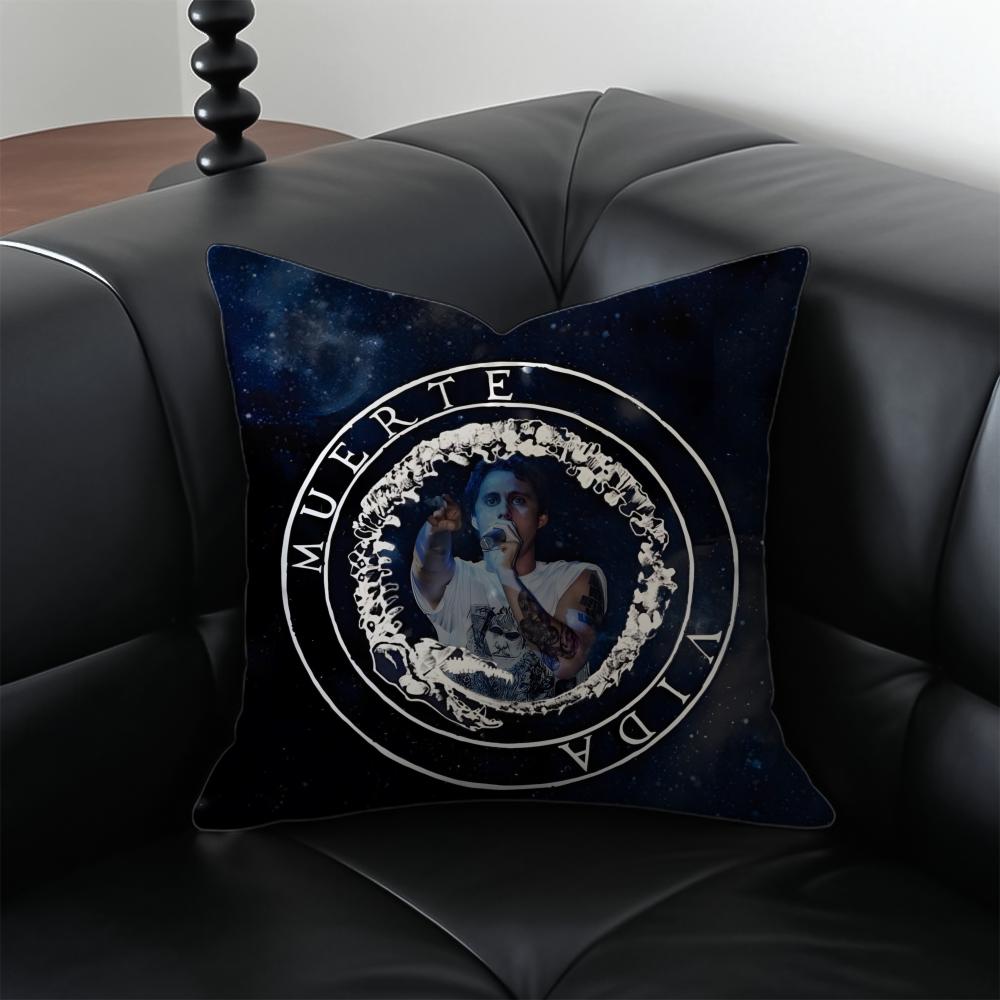 Logo CCanserbero Singer Star Cushion Cover Pillow Case Antidustmite Invisible zipper silky plush cushion
