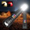 XHP360 Powerful Self Defense Flashlight Rechargeable Lamp Camping Personal Tactical Mini Cob Light 26650 Battery Led Flashlights