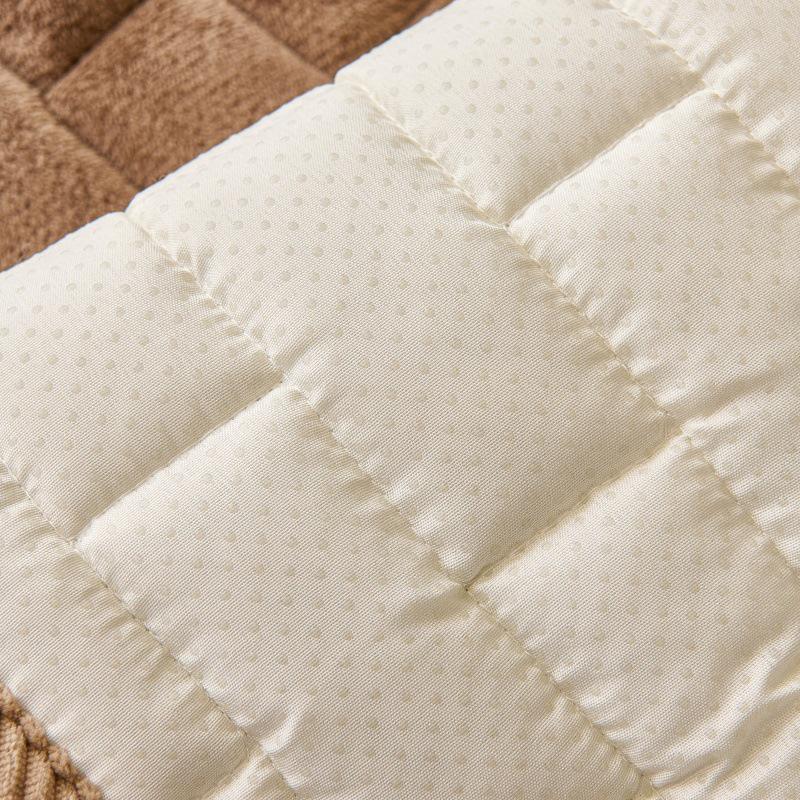 Plush Striped Plaid Sofa Cushion: Non-slip, Hair-resistant, Thickened Milk Fleece Sofa Mat