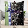 Yellow Stripes Soccer Player Blanket Ultra-Soft Suitable for Sofa Livingroom Office Chair for All Occasions Playful Design