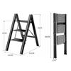 3 Step Ladder, Folding Ladder Stool, Wider Upgraded Non-Slip Treads, Portable Lightweight Ladder for Home and Kitchen, Holds up to 330 Lbs.black