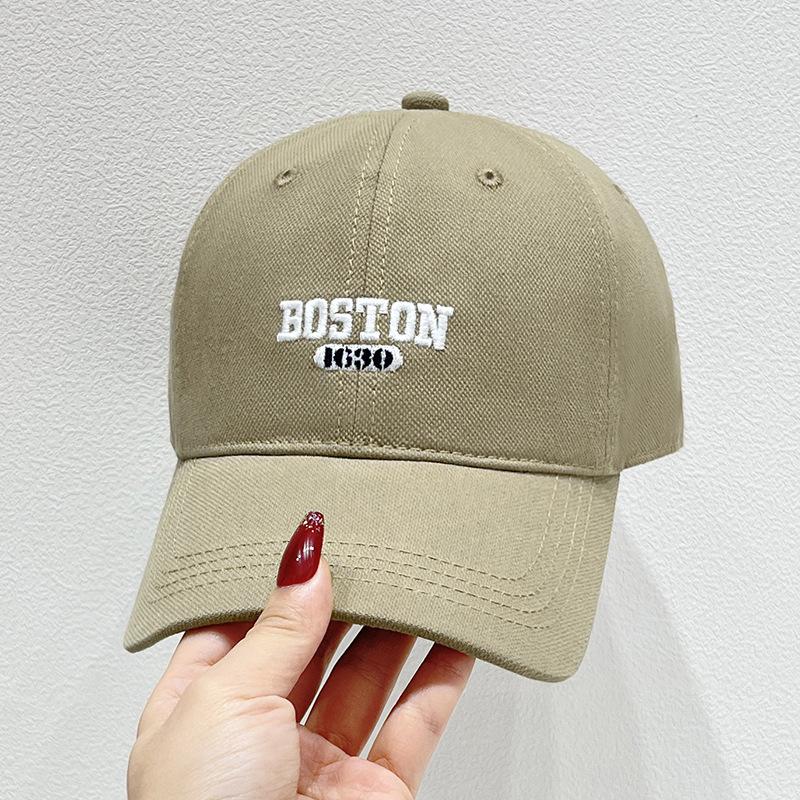 "Autumn Korean Style Embroidered Baseball Cap for Women & Men with Large Head Circumference"