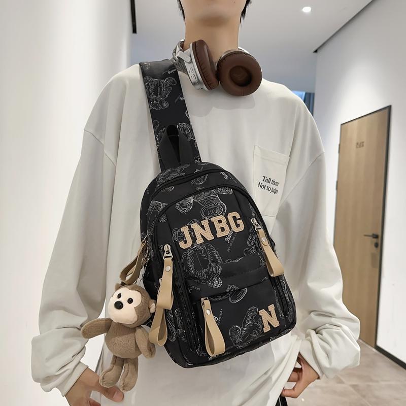 Нагрудная сумка с принтом медведя, женская сумка на плечо, мужская сумка большой вместимости для велоспорта и кросс-боди