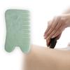 Yousheng Guasha Stone Wide Tooth Clear Surface Compact Size Handheld Multifunctional Scraping Scalp Comb Faux Jade Head Meridians Massage Tool