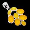 Yellow Sapphire Gemstone 925 Sterling Silver Jewelry Pendant 2.3"  AH-3407