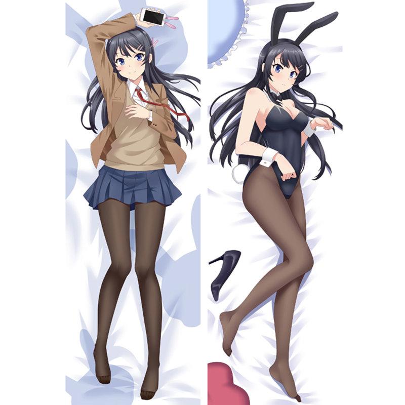 60x180cm Japanese Anime Sakurajima Mai Hugging Body Pillowcase Double-Side Printed Pillow Cover Case Manga Otaku Dakmakura Gifts