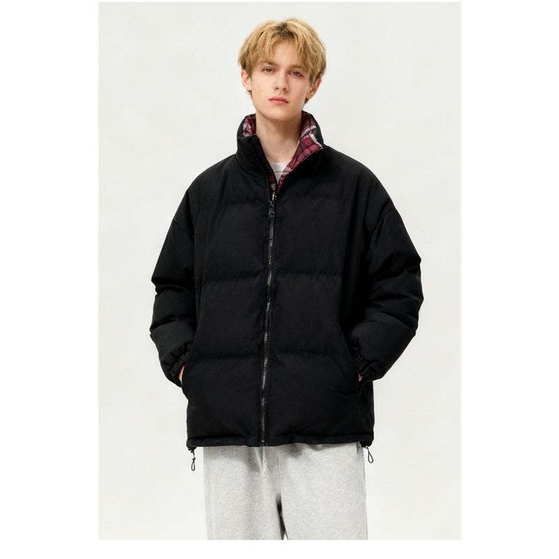 Зимняя женская модная повседневная клетчатая теплая хлопковая куртка со стойкой