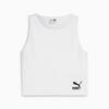 Classics Ribbed Crop Top Solid Color Short Sleeve Round Neck Brand Logo Print Vest Women Tops White 626625-02