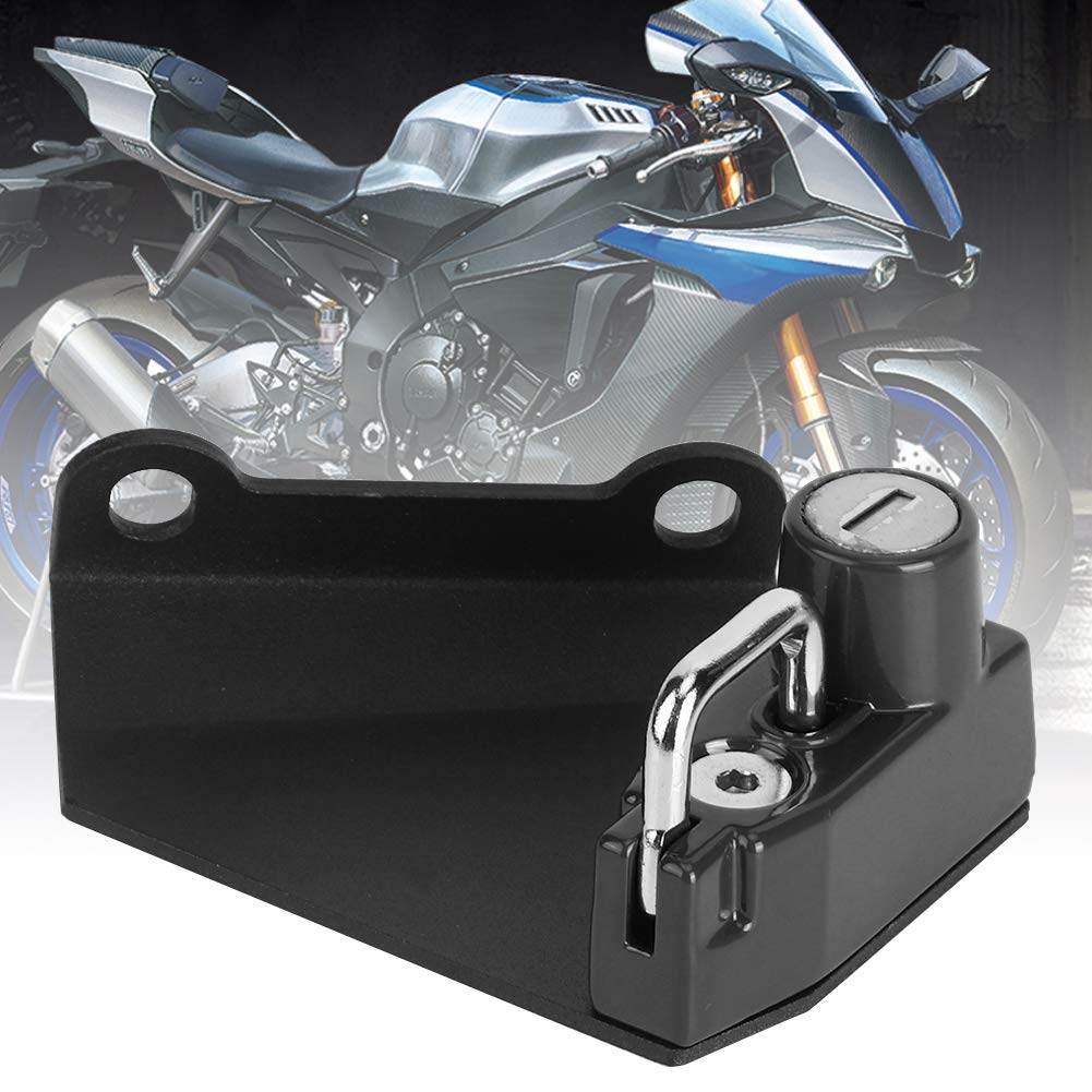 Motorcycle Helmet Lock - Aluminum Alloy Motorcycle Anti-Theft Helmet Lock Mount, Left Side, Fits YZF R1M/R1S/R6 (Black)