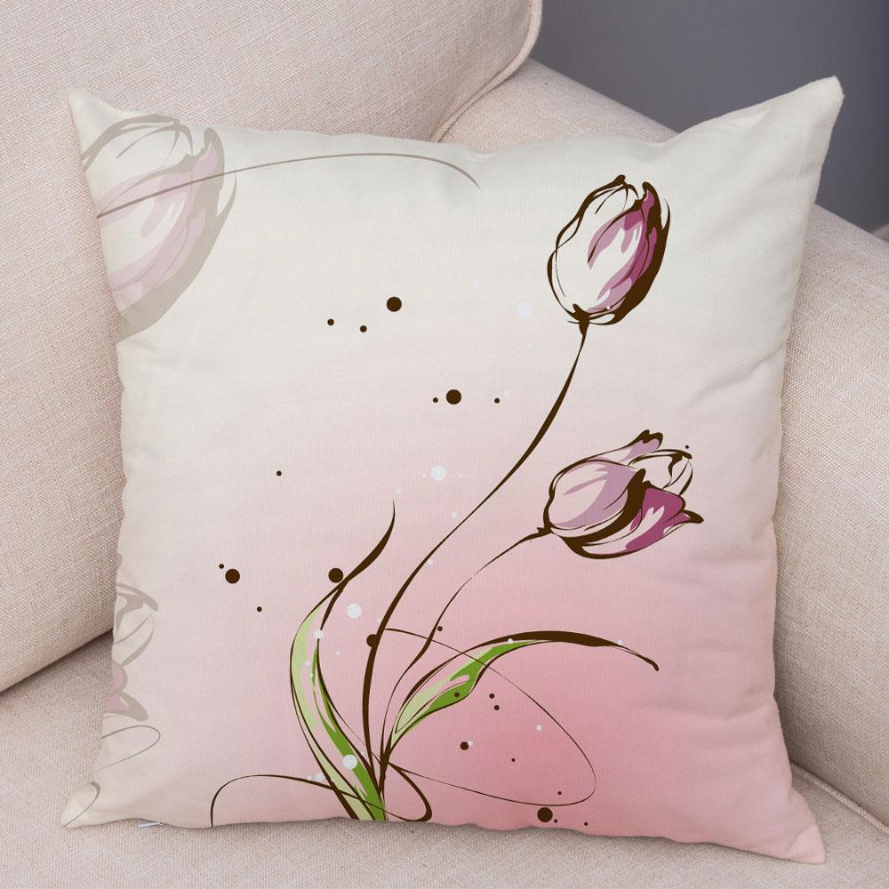 Красивая цветочная подушка, художественная наволочка для дивана, домашняя простая наволочка с геометрическим цветком