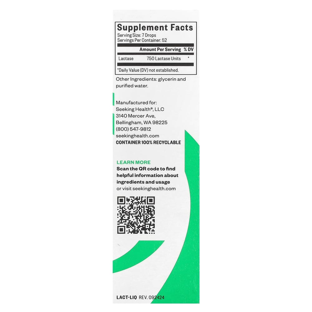 Seeking Health Lactase Drops 15ml (0.5 fl oz)