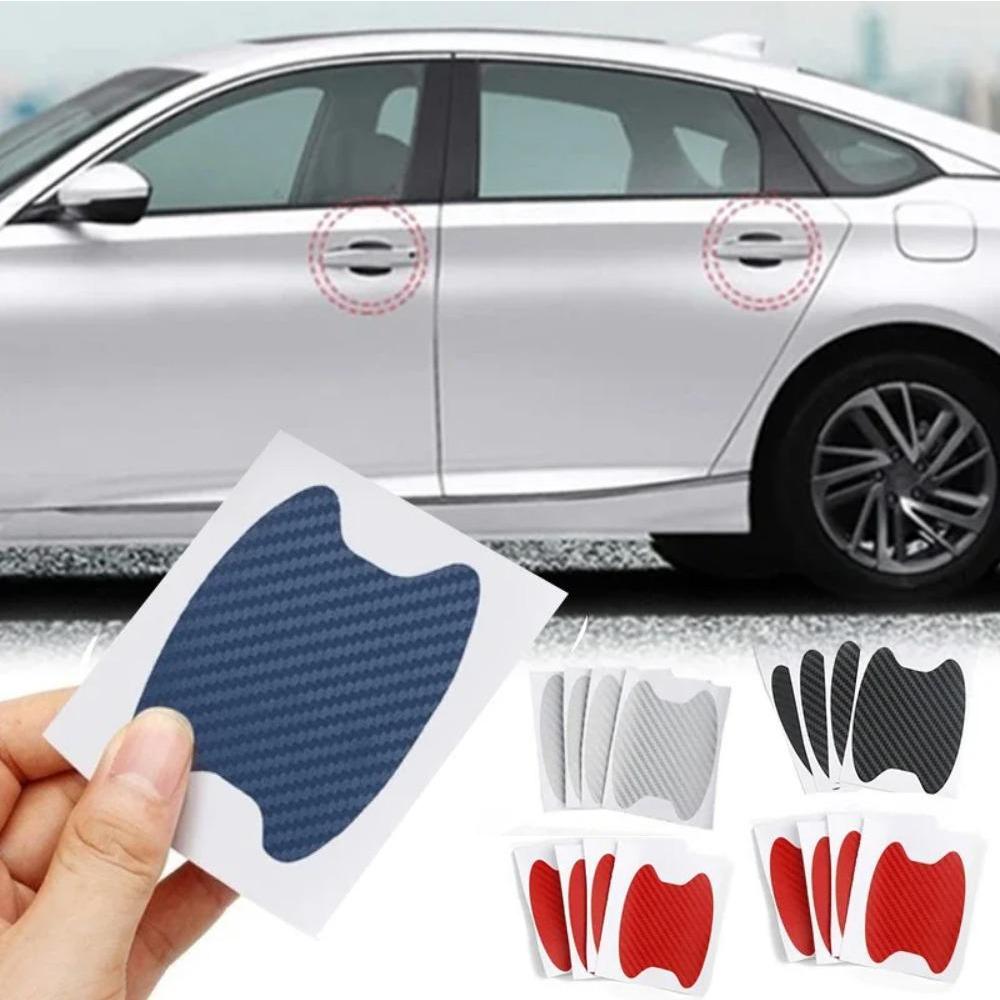 4 шт./компл., молдинги для стайлинга автомобиля, наклейка на дверь автомобиля, наклейка из углеродного волокна, устойчивая к царапинам крышка, защитная пленка для авто...