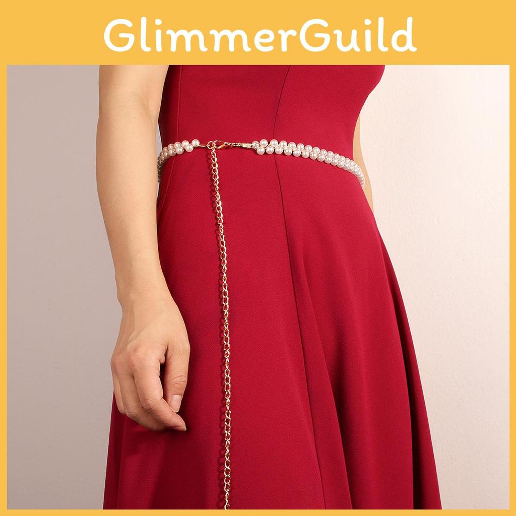 Belt Pearl Waist For Women Gold Thread Length Casual Daily Decoration Supplies
