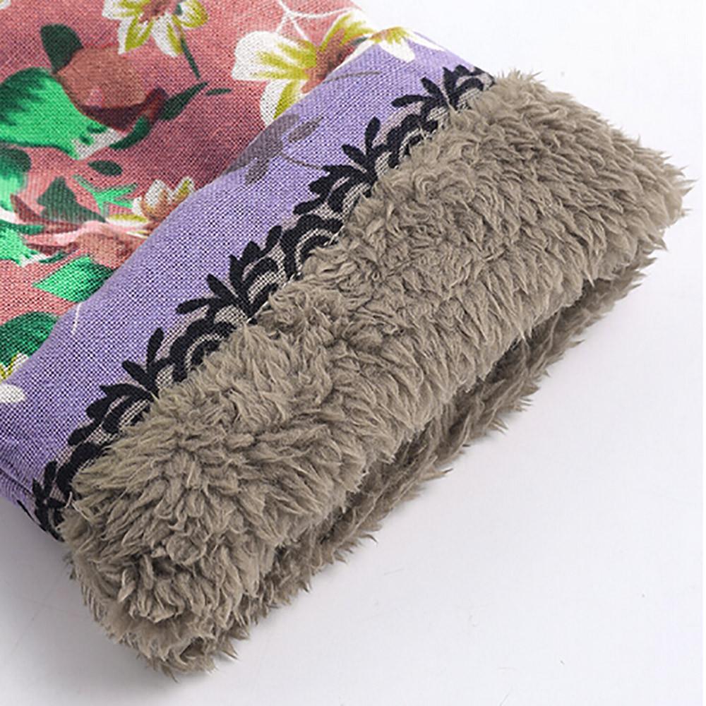 Plus Size Women Hooded Long Sleeve Vintage Ladies Fleece Thick Coats Zipper Coat