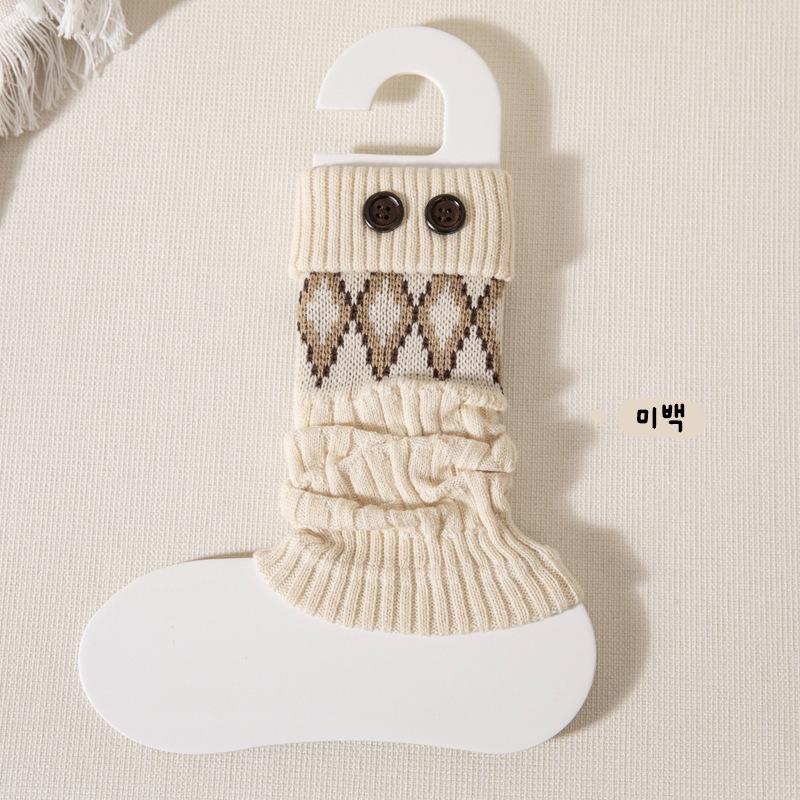 Ретро гетры в корейском стиле с узором аргайл и Fair Isle для девочек на осень/зиму