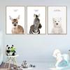 Плакаты и принты с животными, кролик, жираф, свинья, панда, лев, холст, картина, детская настенная живопись, скандинавская картина, украшение для детской комнаты