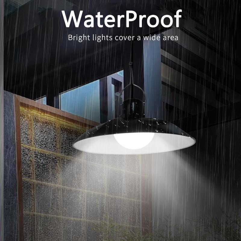 Подвесной светильник на солнечной батарее с одной/двумя головками, светодиодный светильник на солнечной батарее, белый свет с дистанционным управлением, люстра для кемпинга, сада на открытом воздухе