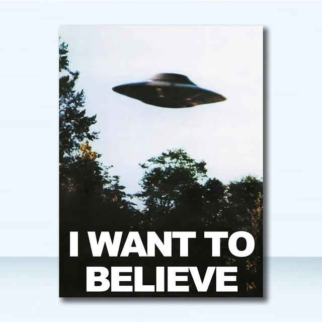 UFO Glow Strangely In the Dark Series TV Movie Poster Alien Spacecraft Captures People Research Pictures Wall Canvas Art Decor