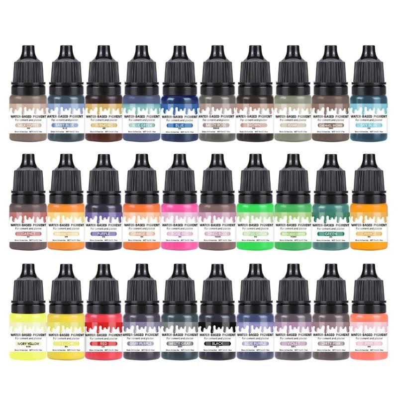 30 Shades Premium Craft Dye Set High Pigment Density 5ml Vials Safe For Children's Art Projects Cement Resin Coloring