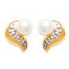 [C5753] - Gold Plated Earrings 'Catherine' White Gold - 10x10 Mm