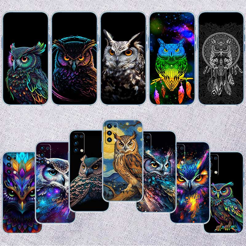 NH14 Cartoon Art Owl Transparent Phone Case for Motorola Moto Edge 20 30 40 50 S30 Fusion Ultra Pro Neo Lite + G200 G23