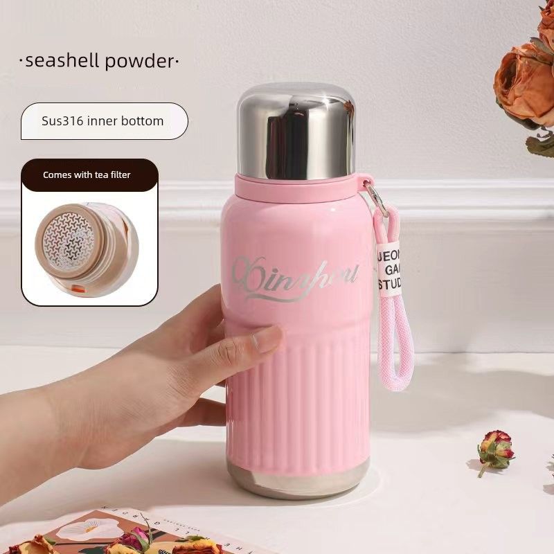 Ins Korean-Style Thermos Pot, Large-Capacity Thermos Cup, High-Looking Water Cup for Girls, with Lid, Pop-Up Cup, Student Water Cup