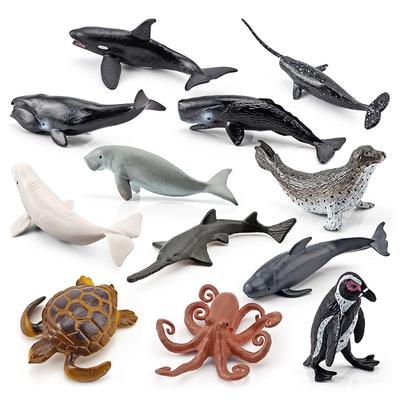 12 шт мини-игрушки для моря для детей пластиковые морские животные кукла имитация фигурки животных океана модель подарок