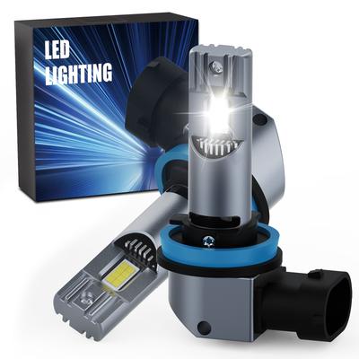 2 шт. Светодиодные лампы H11 для фар на 600% ярче, беспроводные лампы для фар, 24000 лм, мини-лампы для фар, безвентиляторный комплект автомобильных ламп, дальний/ближний свет