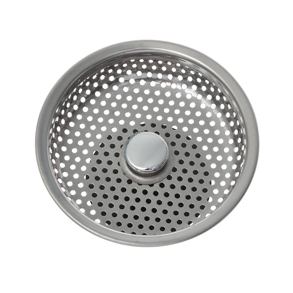 Stainless Steel Stuff Cover Cleaning Food Hair Stopper Colander Sink Strainer Plug Filter Basket