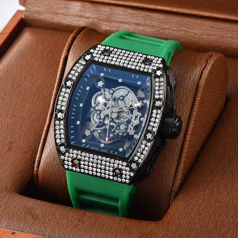 Precision Quartz Watch Barrel Watch New Arrival Hollow Personality Tiger Head Watch Diamond Trendy Best-Selling Men and Women Neutral