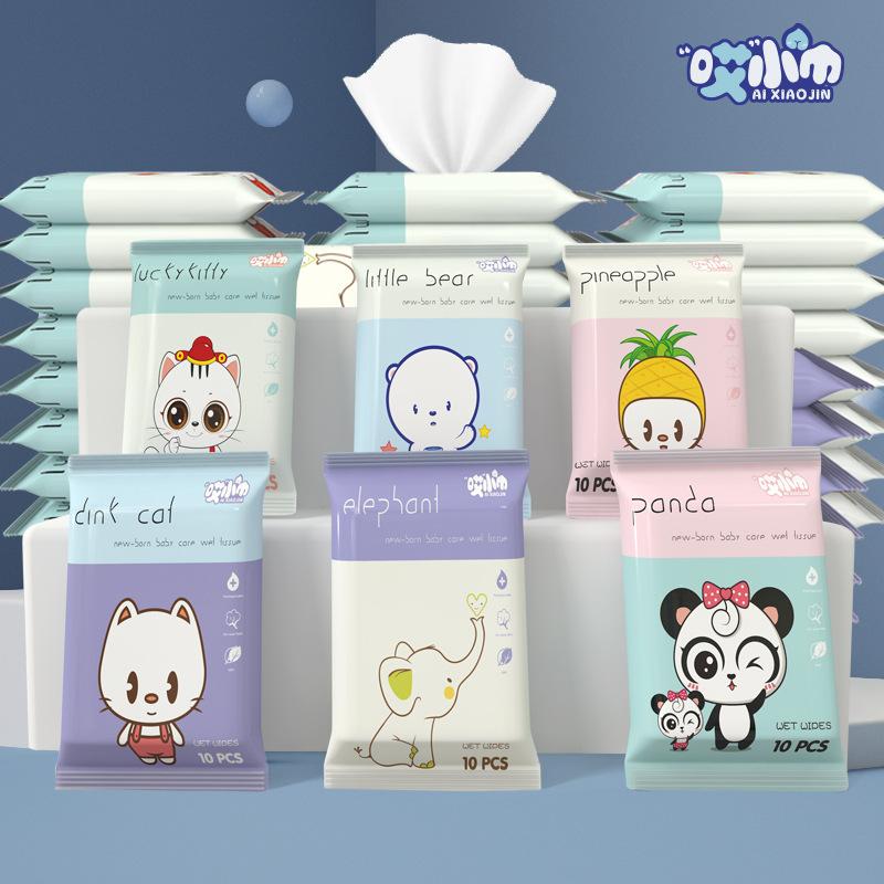 22 Packs of Wet Wipes, Cleaning Wipes, Baby Wipes, Ten Puffs, Disposable Non-woven Wipes, Small Bags, Online Store Gifts
