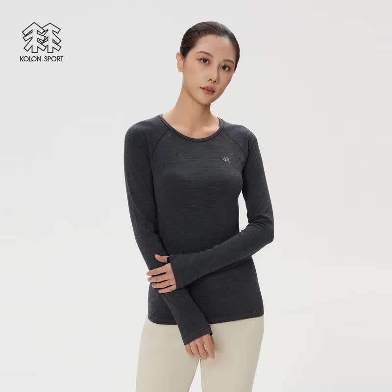 Женская бесшовная футболка с длинным рукавом из шерсти KOLON SPORT