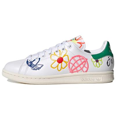 Женские кроссовки Stan Smith Large Doodles White Cloud-White Green FX5653