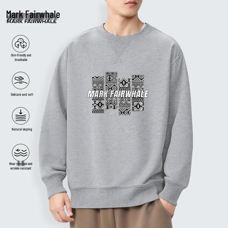 Mark Fairwhale Men's Heavyweight Printed Round Neck Sweatshirt