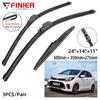 3 шт. щетки стеклоочистителя для Kia Picanto MK3 2018-2021 24 "14" 11 "подходят для переднего лобового стекла, щетки для окон, резак, аксессуары 2018 2019 2020 2021