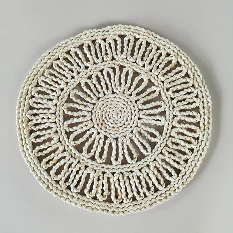 Плетёная подставка под кастрюлю из кукурузных листьев, термостойкая, и подставка-костер