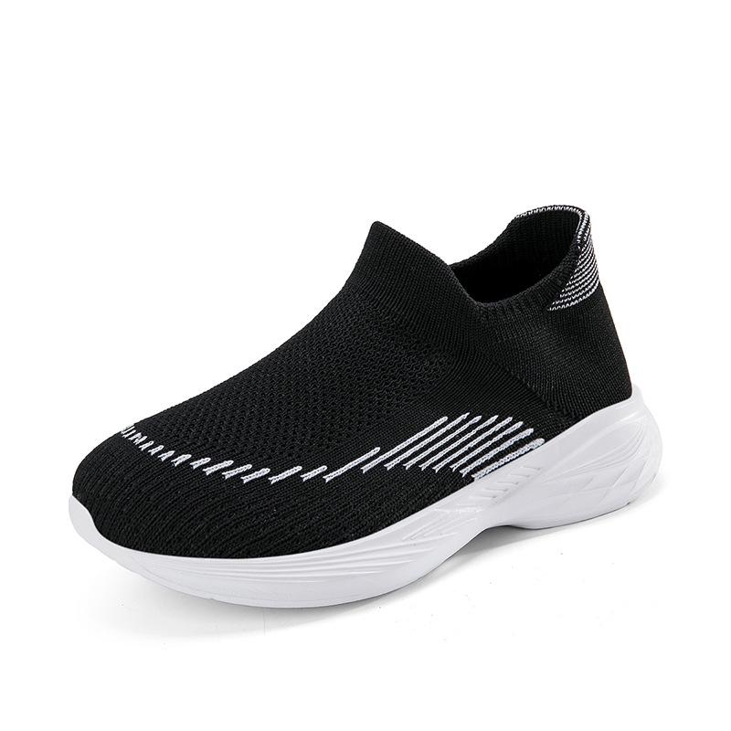 Детские спортивные слипоны из Flyknit 2024 года - Повседневный носочный стиль для мальчиков и девочек