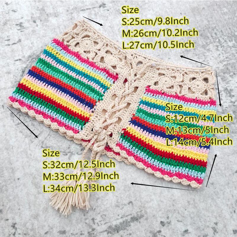 Вязаный крючком полосатый купальник ручной работы в европейском и американском стиле