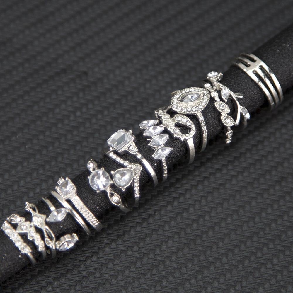 Silver Retro Punk Boho Ring Set 96