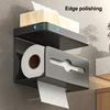 Yousheng Wall-Mounted Toilet Paper Holder Storage Tray Strong Load-bearing Easy Installation Tissue Wipes Holder Bathroom Organizer